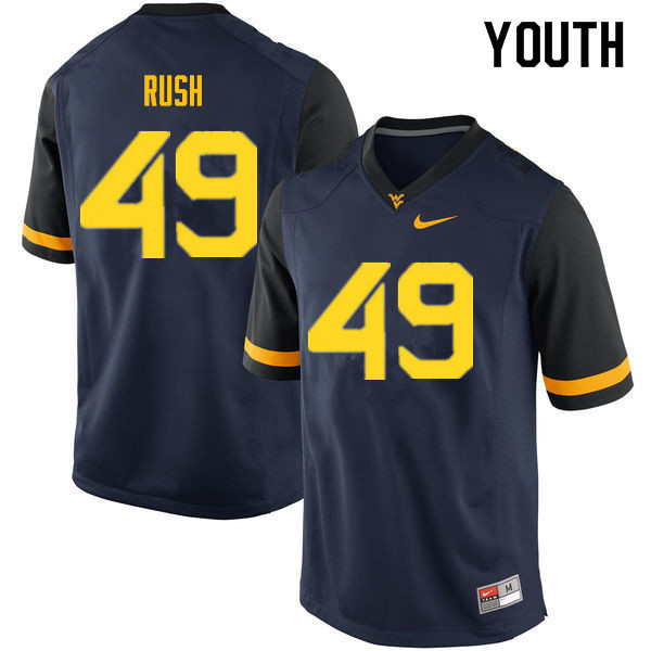 Youth #49 Nick Rush West Virginia Mountaineers College Football Jerseys Sale-Navy